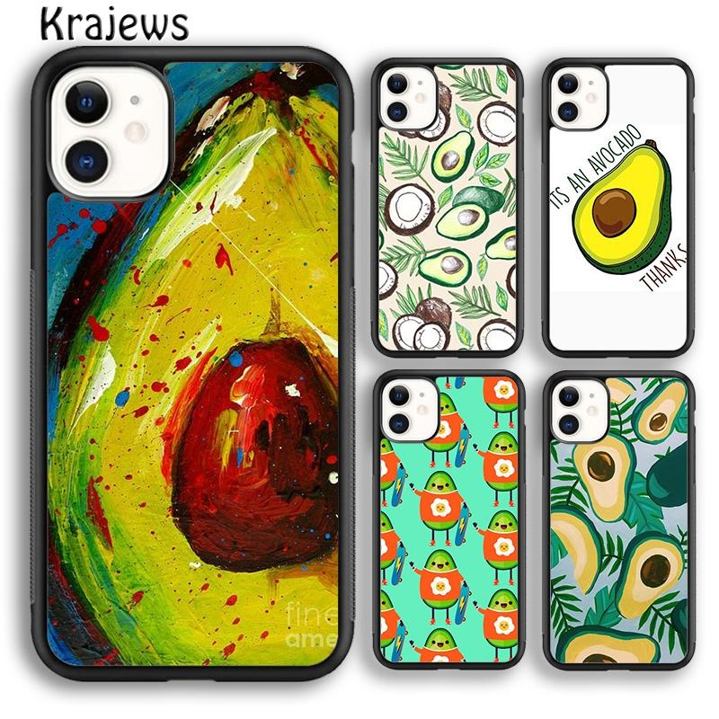 Krajews avocado Pattern Soft Phone Case Cover For iPhone 16 15 SE2020 14 6 7 8 plus 11 12 13 pro max coque Shell Fundas