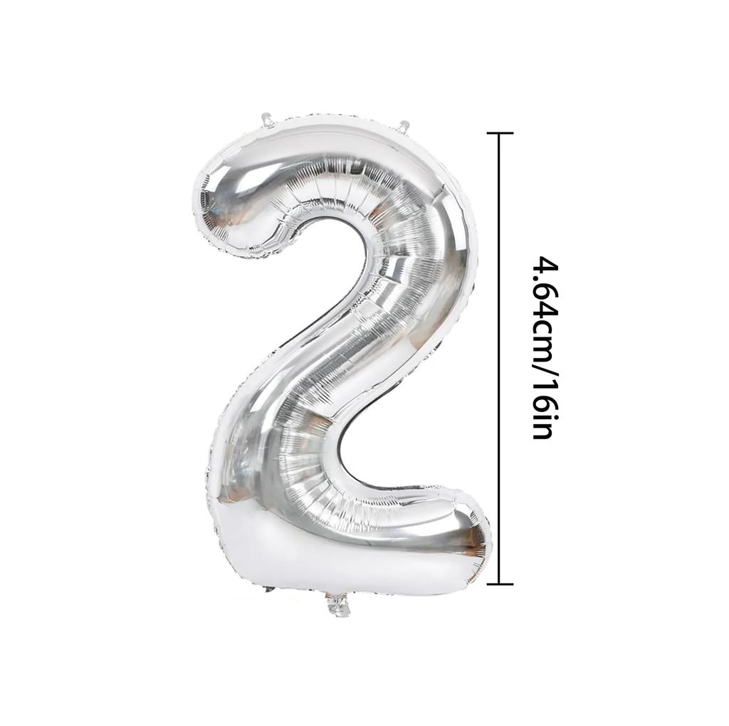 16Inch Silver Number Foil Balloon 0 1 2 3 4 5 6 7 8 9 Year Old Digital Globos Children Birthday Party Decoration Baby Shower