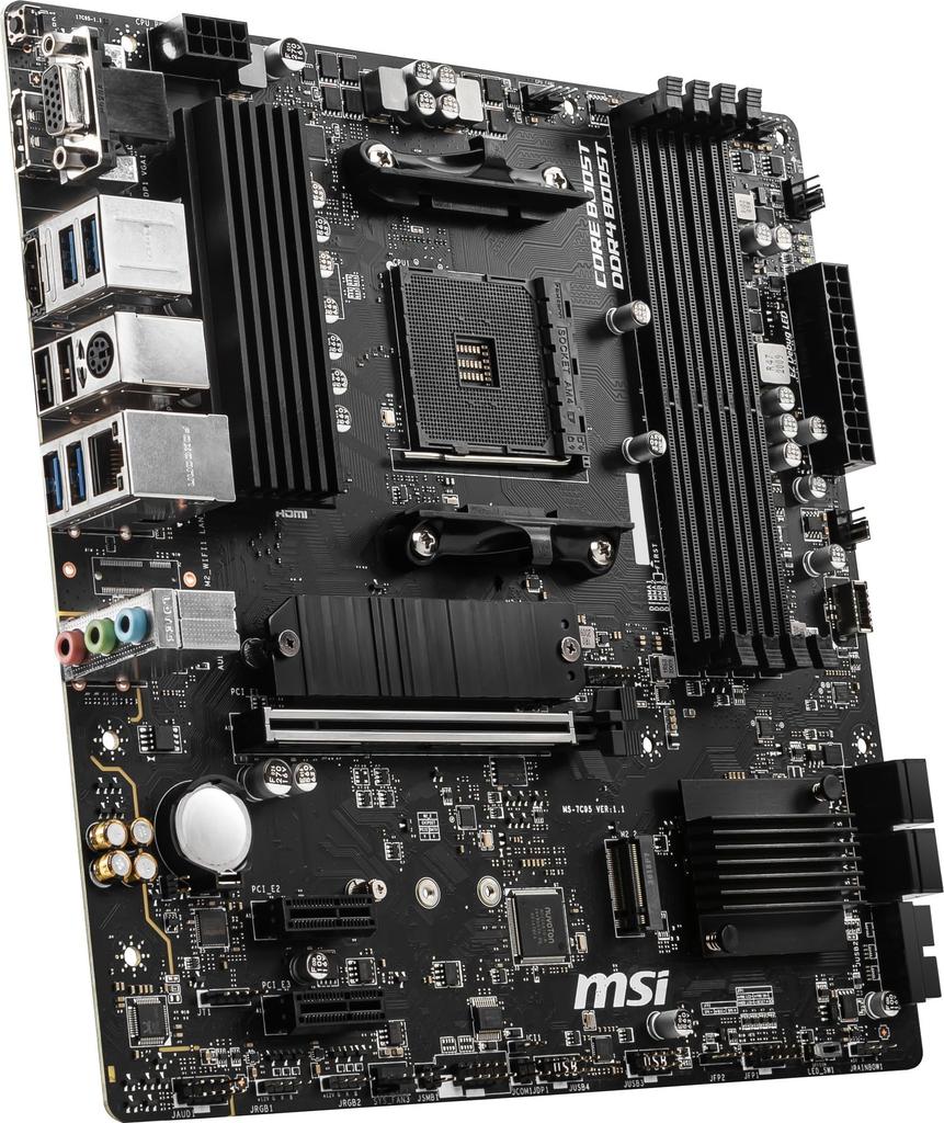 MSI B550M Motherboard Compatible with AMD Ryzen Series Socket and PCIe PRO-VDH Micro-ATX MB6468, 5000/4000G/3000 Processors, AM4, DDR4, 4.0