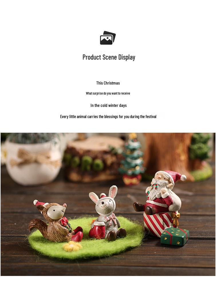 Handbemalte Harz Santa Claus Zakka Ornament für Desktop Mikro-Landschaft Dekoration