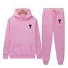 Spring Tide Brand Aml Classic Big Love Printing Men and Women the Same Couple Hooded Sweater Set