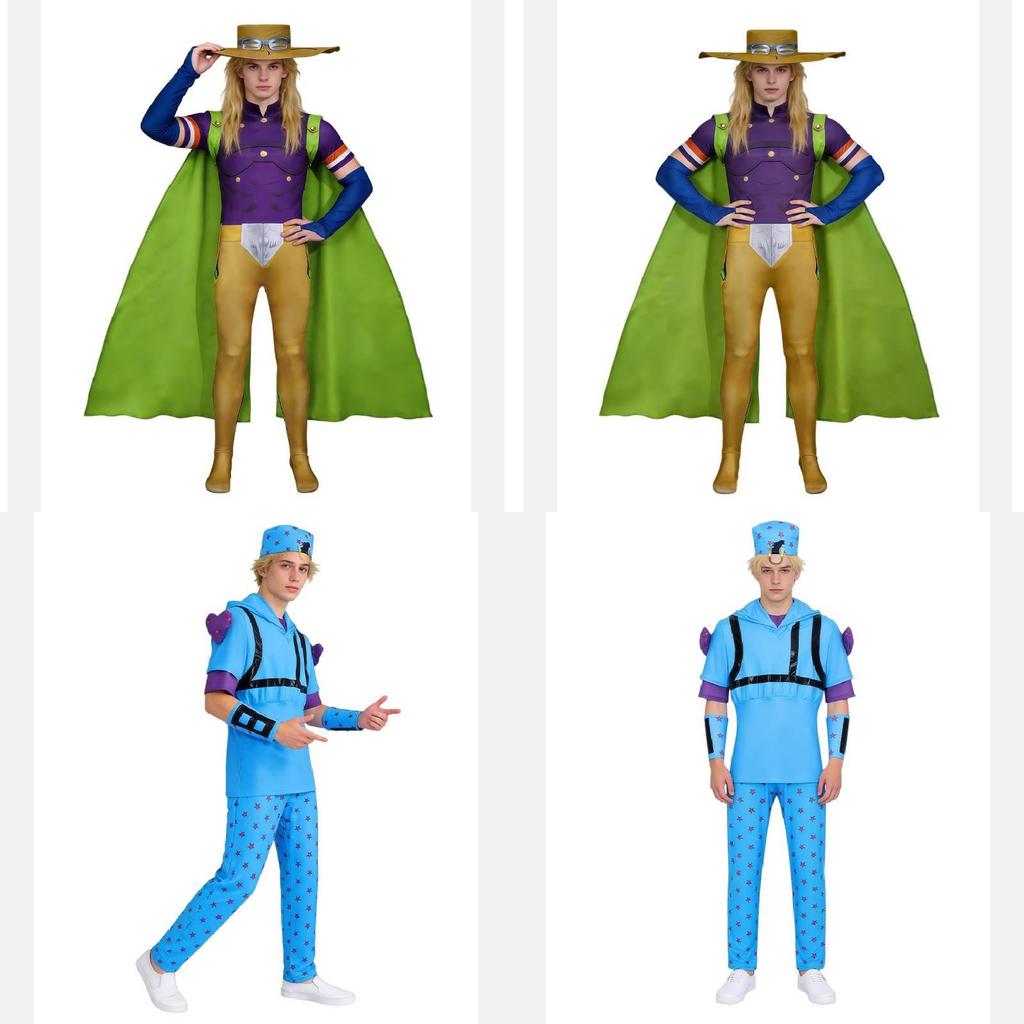 Jojos Bizarre Adventure Jonathan Joestar Cosplay Costume With Printed Fabric For Halloween Party