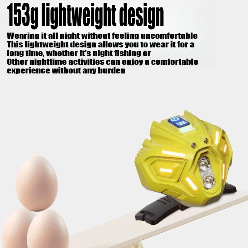 New wave sensing atmosphere multi light source white yellow rechargeable head mounted strong light technology headlight