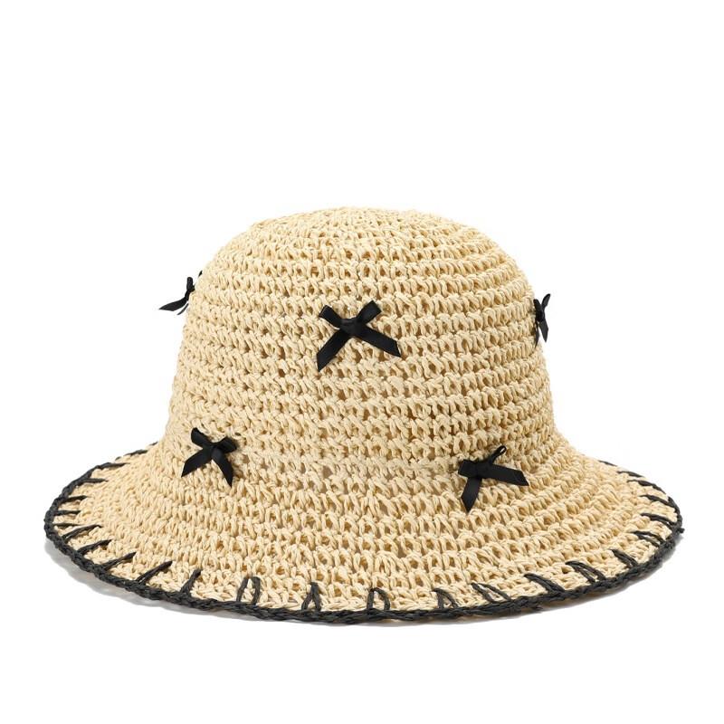 JIAOXIU Hollow Out Round Top Straw Sun Hat One Size