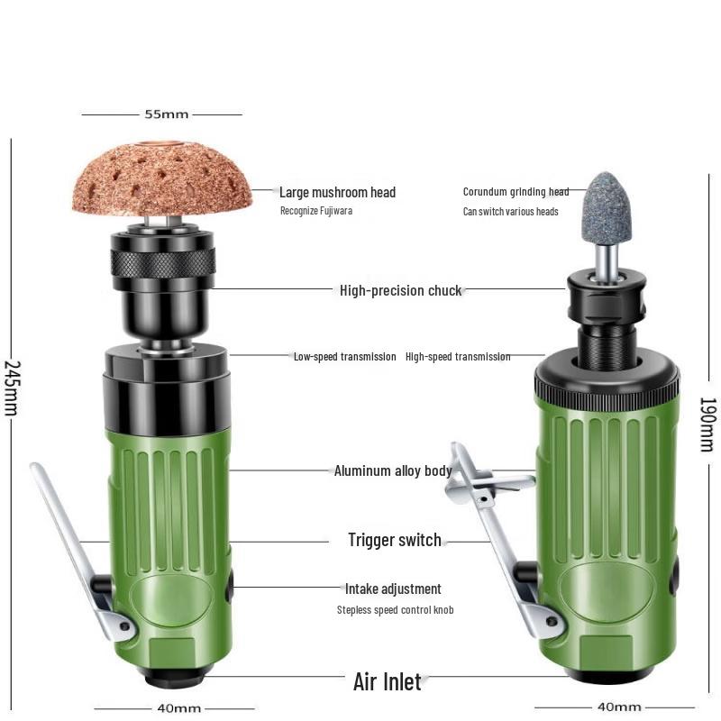 TURBOSUN Large Pneumatic Die Grinder 7033 CN plug (adapter included)