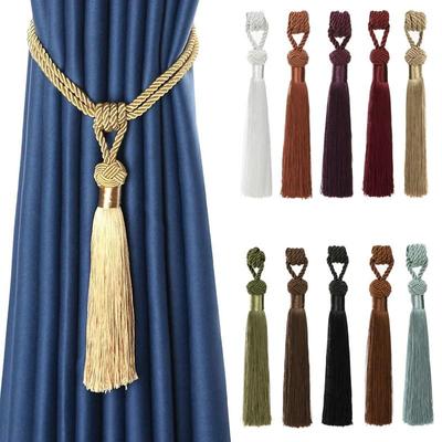 1Pc Handmade High Quality Curtain Tiebacks Hand-Woven Holdbacks Home Decorative Tassels Tiebacks 12 Colors