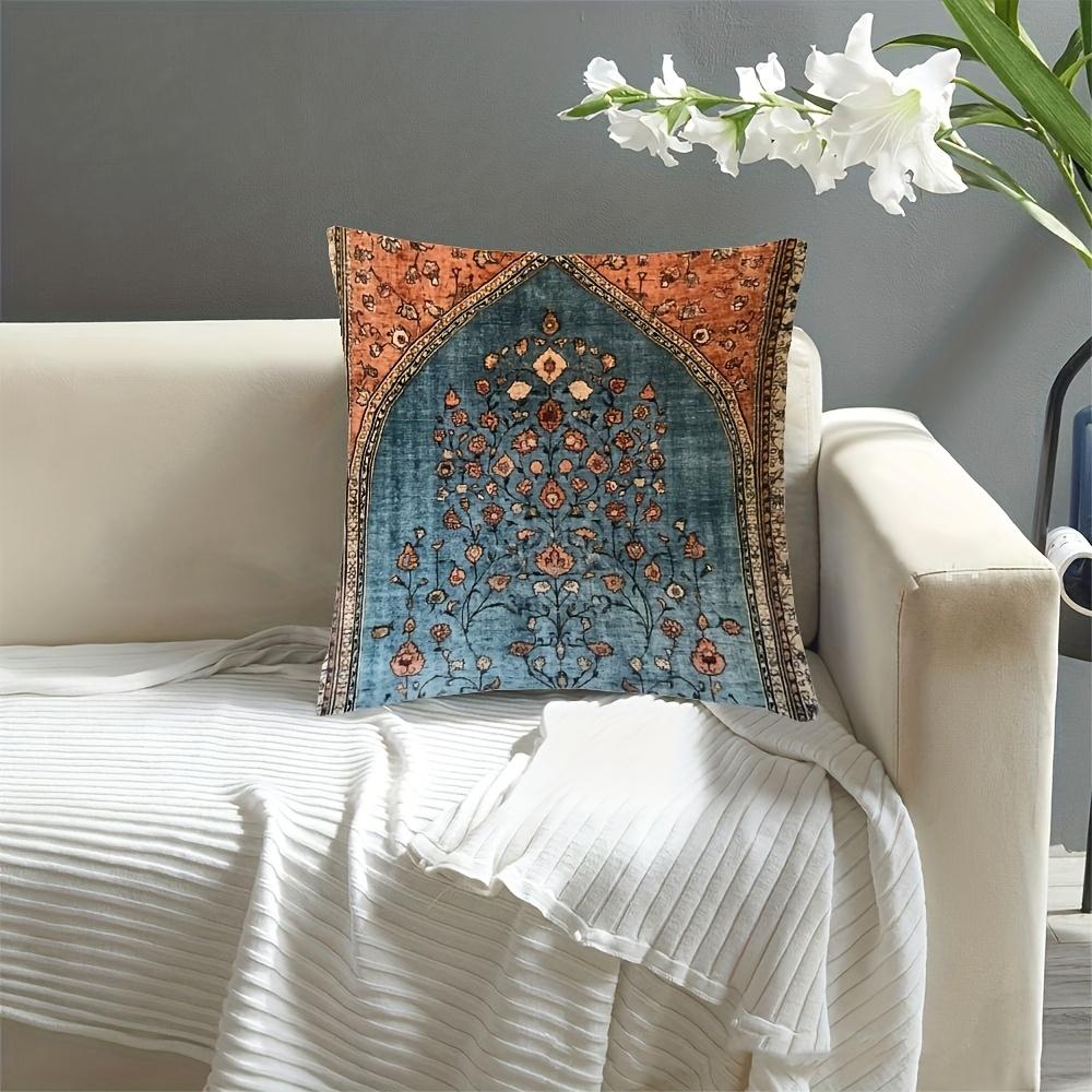 Vintage Persian Rug Floral Pillow Cover Boho Ethnic Turkish Carpet Print Soft Throw Pillow Case For Sofa Home Decor Gift