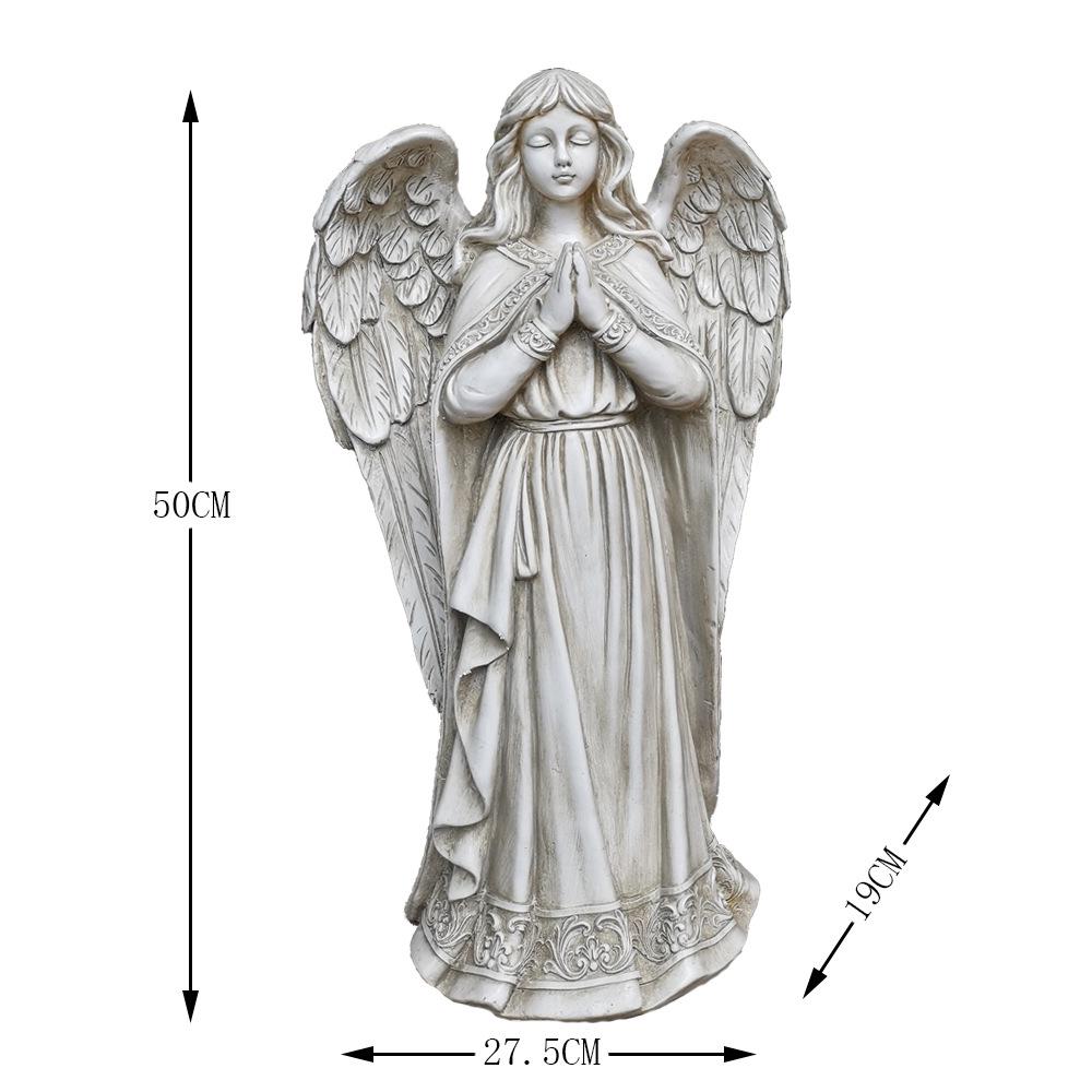 European Angel Girl Resin Sculpture for Garden Decor