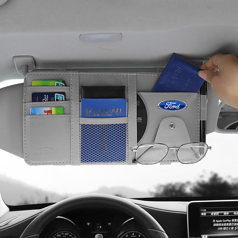 Car Sun Visor Point Type Multi-function Storage Bag Car Accessories For Ford Focus Mondeo Kuga Fiesta MK7 Escort Explorer Edge 2 4 MK2 MK4