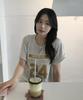 Eontaiteulseoul Untitle Number Patch Crop Short Sleeve Oatmeal