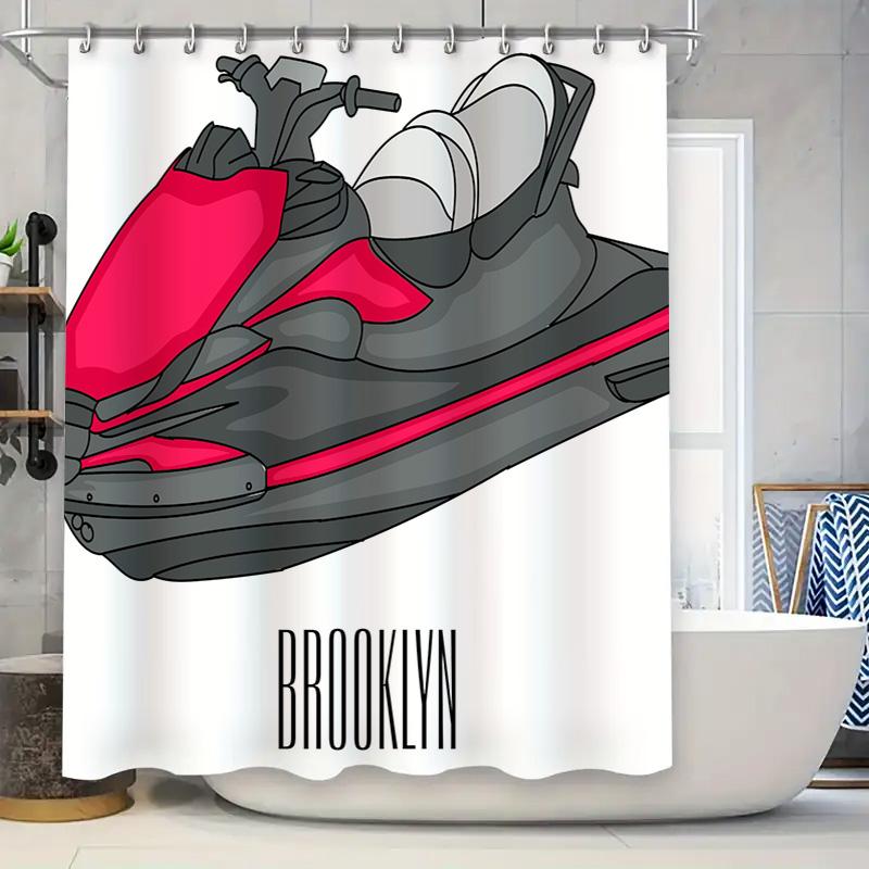 

Modern Geometric Bird Pattern Shower Curtain Red, White Green 180x240cm Waterproof Bathroom Decor 90x180cm