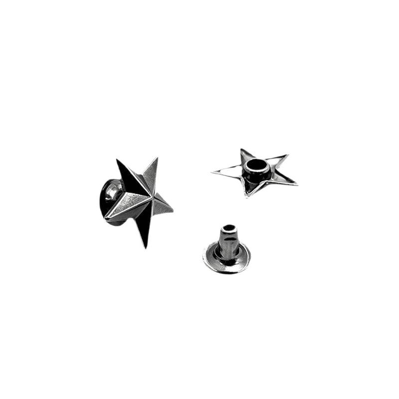 Star-shaped Metal Tacking Studs, DIY Star Rivets for Clothing, Luggage, Shoes,and Accessories,Convex Five-Pointed Star Rivets for Wallets and Handbags