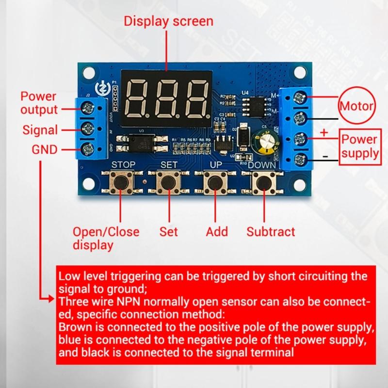  3.3-15V Automatic Cycle Timing Delay Module Highly power Motor Controller
