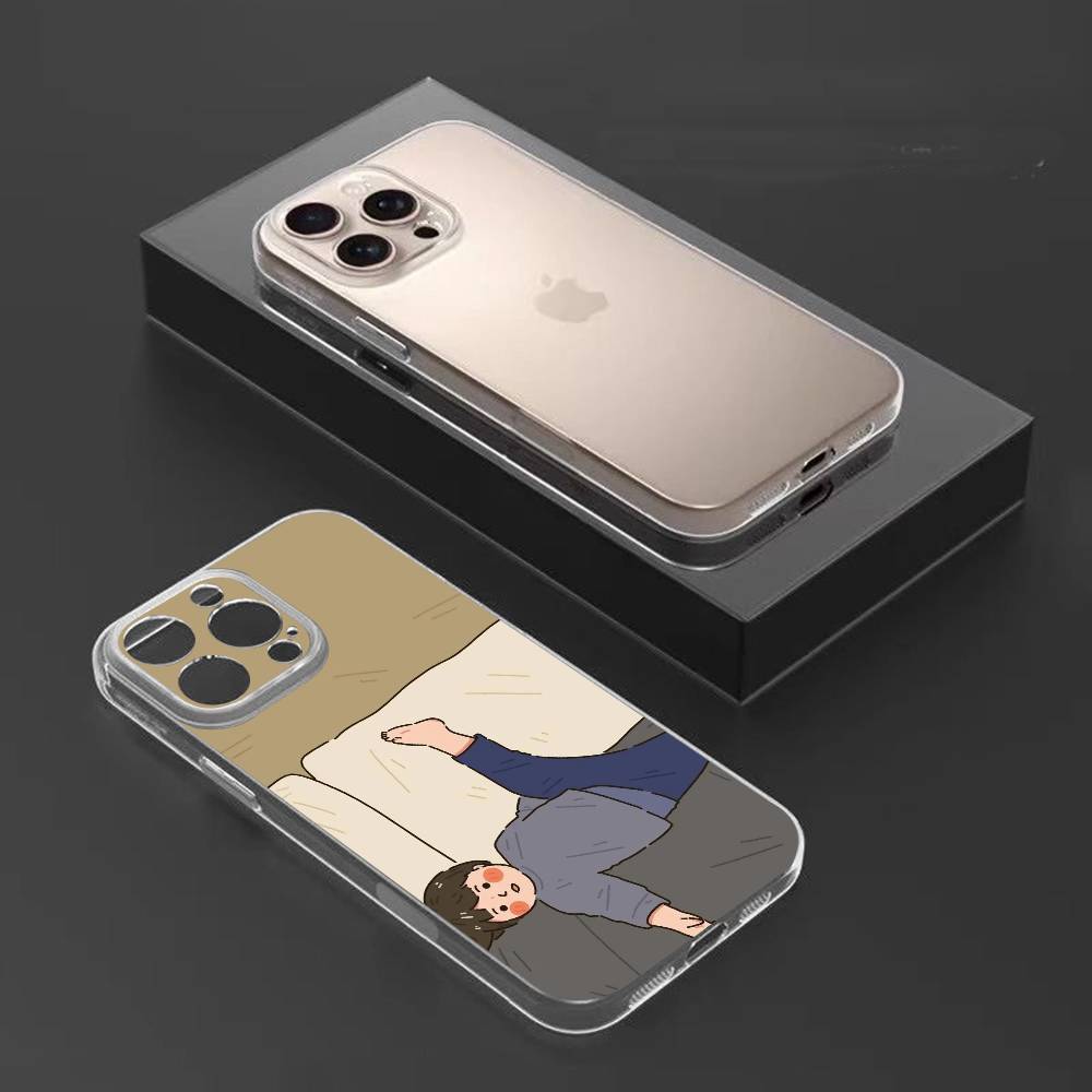 Couple Style Phone Case For iPhone17,16,15,14,13,12,11 Plus,Pro Max Soft Transparent Cover