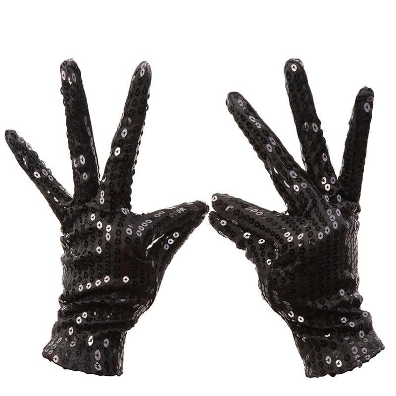 1 Pair Shining Sequined Gloves Evening Party Costume Gloves Stretch Mittens Dancer Singer Nightclub Dance Stage Show Accessories