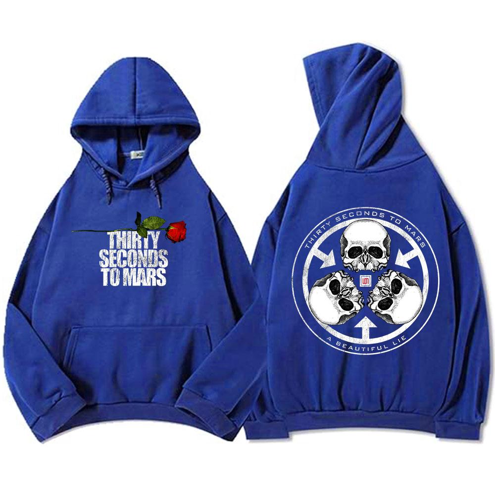 A BEAUTIFUL LIE 20TH ANNIVERSARY ROSE HOODIE THIRTY SECONDS TO MARS Band Graphic Sweatshirts Autumn Fleece Male Pullovers Unisex