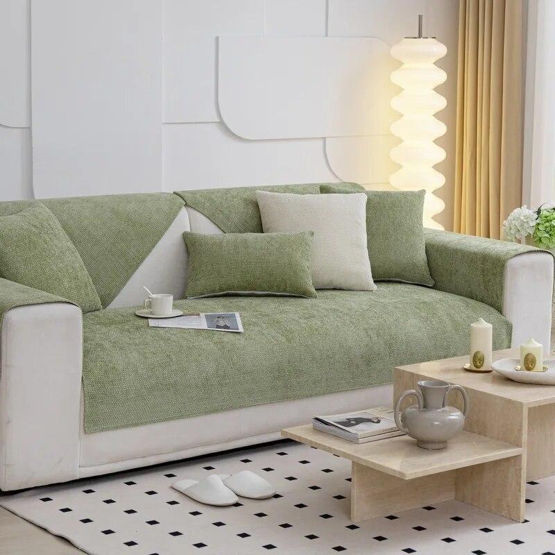 

Утолщенный чехол для дивана, клетчатая однотонная подушка, универсальная подушка для четырех сезонов для гостиной, нескользящая задняя крышка для дивана 70x70cm 1pcs