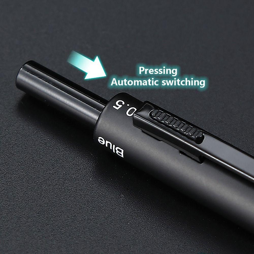 Press Type Multi-Function Pen 3 Colors Ink Mechanical Pencil Fashion Signature Pen  School Office