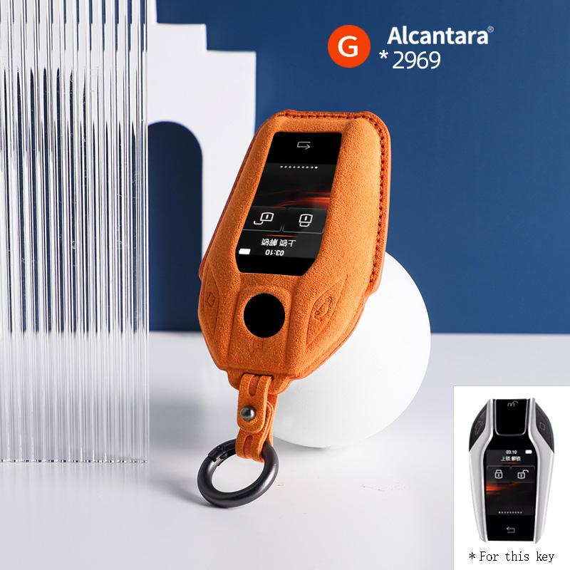 Alcantara For Bmw 1 3 5 7 Series X1 X3 X5 X6 X7 F30 G20 F34 F31 G30 G01 F15 G05 I3 Car Key Case Remote Suede Keychain Cover