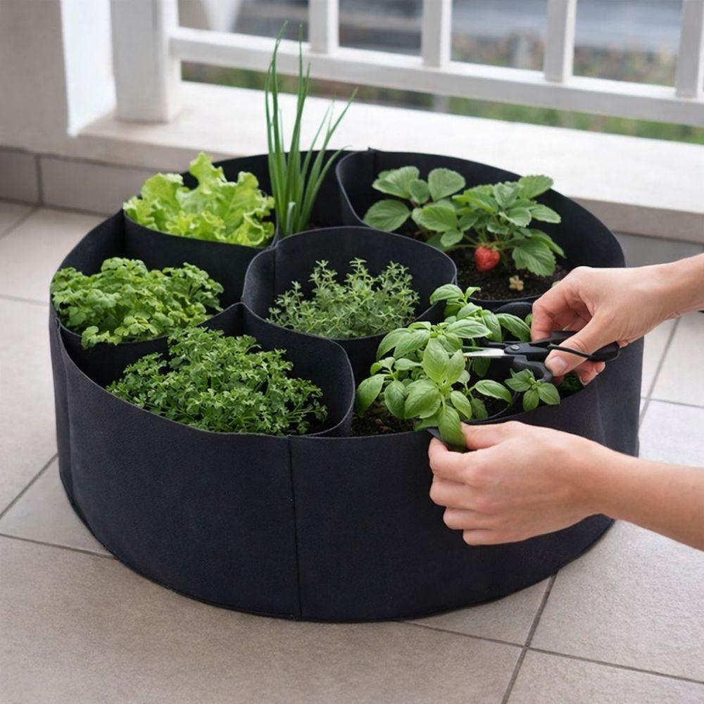 Freestanding Garden Grow Bags 7 Grids Divided Planter Planting Container  for Home Gardeners