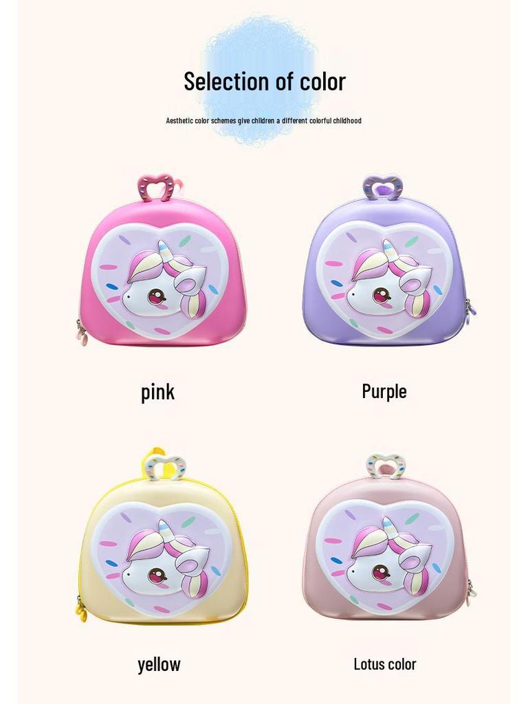 2025 Unicorn EVA Hard Shell Children's Backpack - Lightweight & Cute Cartoon Design