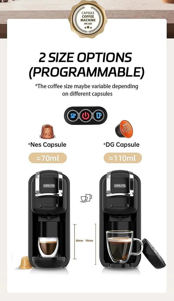 Neue MK-603 Cafelffe Mehrfachkapsel-Kaffeemaschine 4 in 1 Heiß/Kalt DG Cappuccino Nespresso Kapsel ESE Pad Gemahlen Espresso Cafeteria 19 Bar