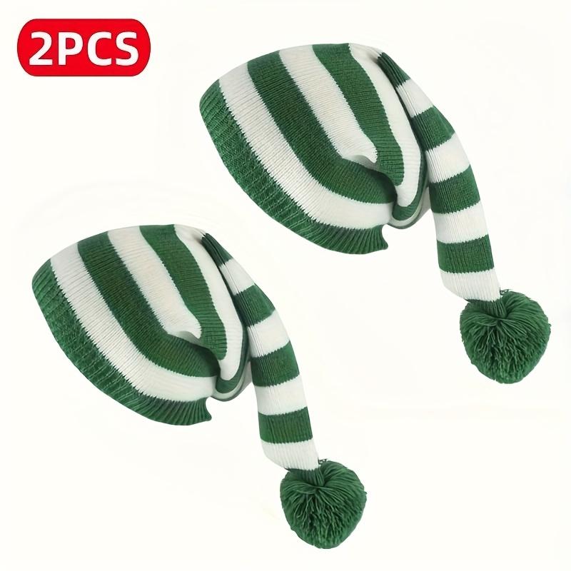 Christmas Knit Beanies, Santa Crochet Caps. Hand Wash, Polyester. Festive Holiday Party Hats for Adults.