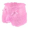 Men Sexy High Waist Underwear Mesh Lace Shorts Panties with Bowknot Decor Solid