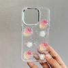 Gradual Change Color Strawberry Three-Dimensional Flower Mobile Phone Case For Iphone16Promax Glitter Apple 17 Sequins Transparent