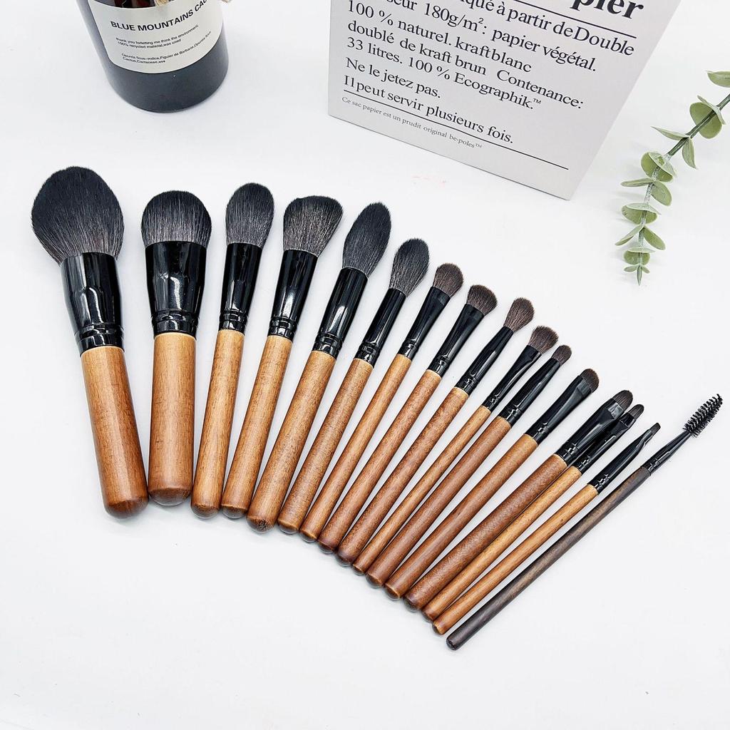 16-Piece Beginner Makeup Brush Set: Blush, Powder, Eye Shadow, Concealer, Foundation Tools