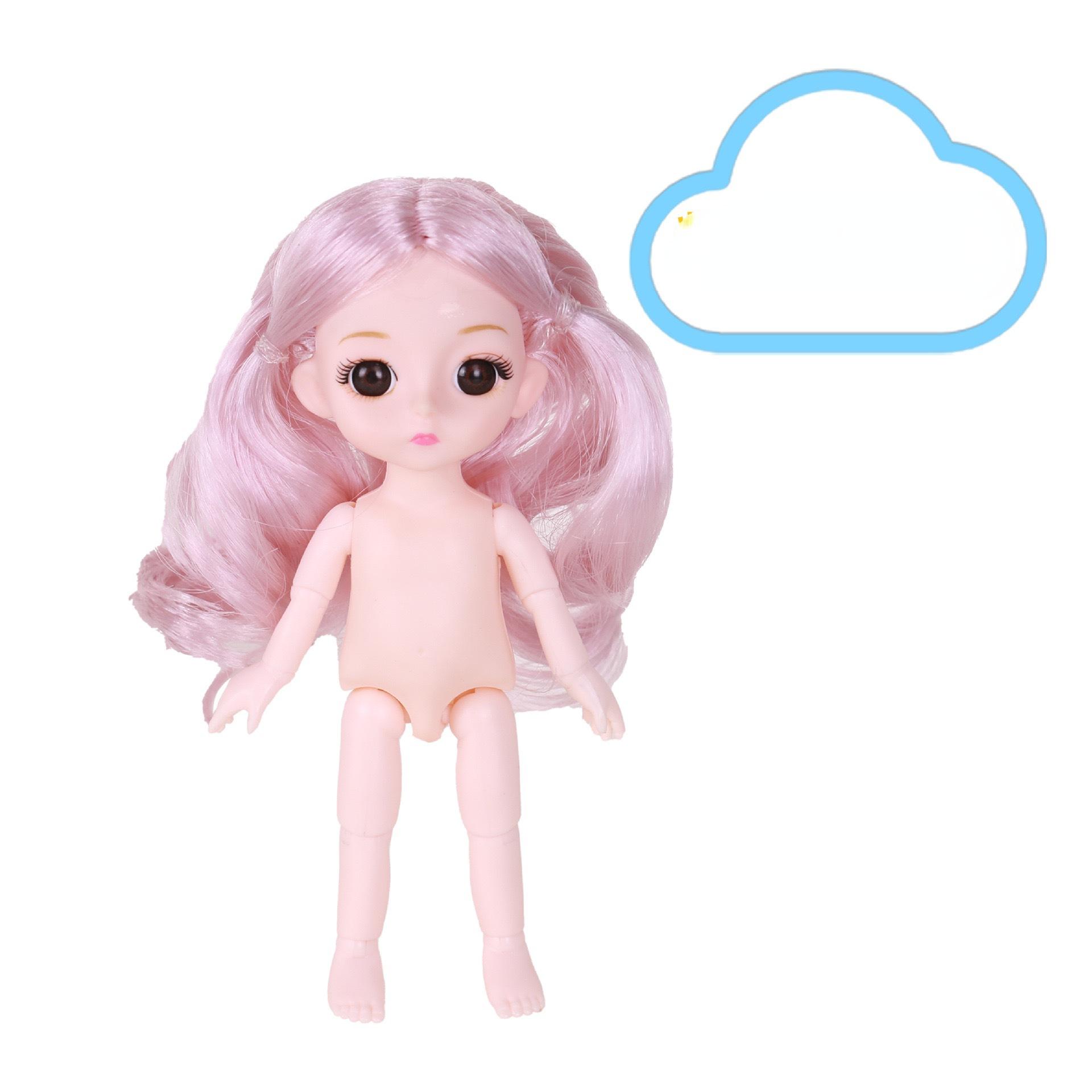 

Мини-подвижная 23-шарнирная кукла 16 см, игрушка для девочек, 3D большие глаза, BJD принцесса, полная одежда, коллекция платьев, детская кукла в подарок Head+Body