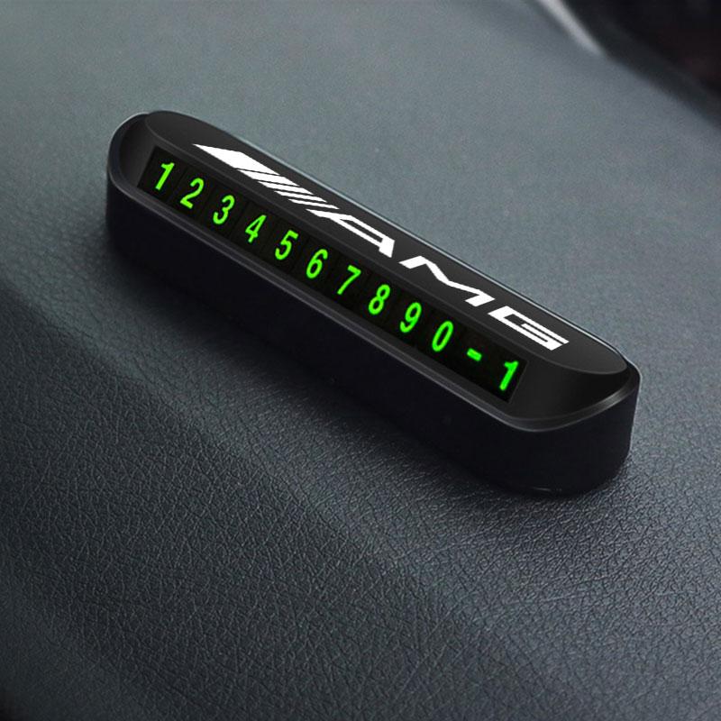 1Pcs Car Temporary Parking Card Sticker Phone Number Card Plate For Mercedes-Benz AMG C500 C200 C300 A B C E GLA CLA GLK GL ML GLE W204 W205 W203 W211