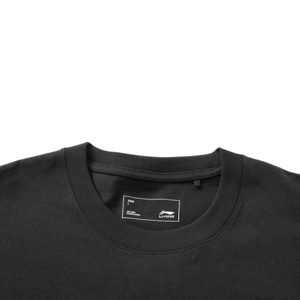 Li-Ning Inspiration From Heaven Cartoon Print Round Neck T-Shirt Unisex Tops Black AHSS359-4