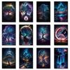 Flashing Magic Tree of Life Poster Galaxy Aurora Plant Canvas Art Natural Beauty Wall Painting for Living Room Home