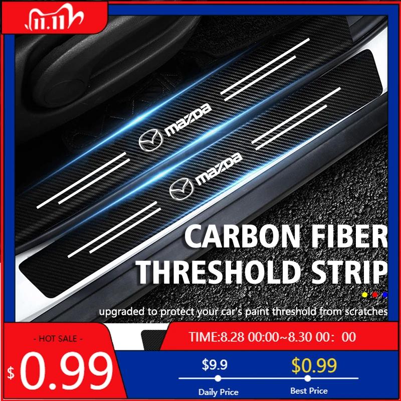 2025 Hot 4Pcs Car Door Sill Protector Stickers Tuning Accessories For Mazda 6 3 5 2 CX5 CX7 323 Demio Axela Atenza CX9 MX3