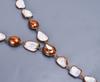 Crown Chakra Rainbow Moonstone Gemstone Copper Chain Engagement Necklace Jewelry V-18