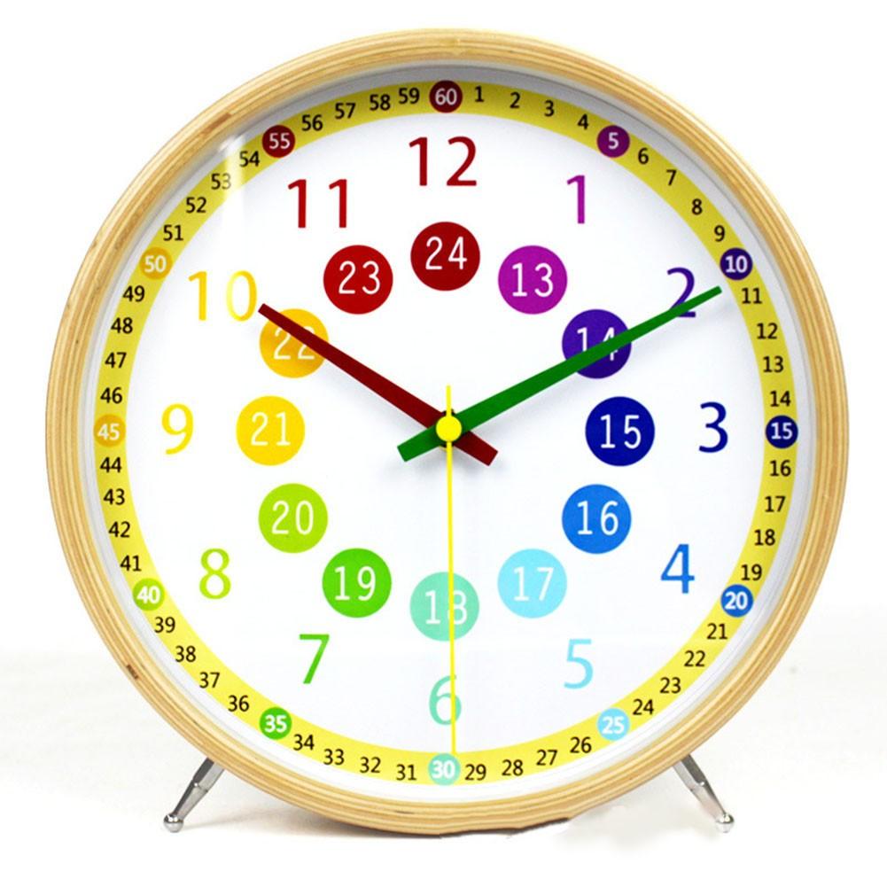 Kids Wall Clock Round Learning Clock Silent Non-Ticking Educational Home Decor