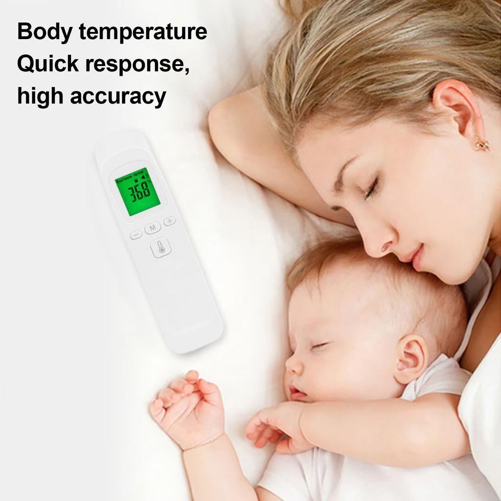 Digital Thermometer, Infrared Thermometer, Non-Contact Thermometer for Adults, Babies, with HD Display, 2 Second Rding, Robust ABS Housing, White