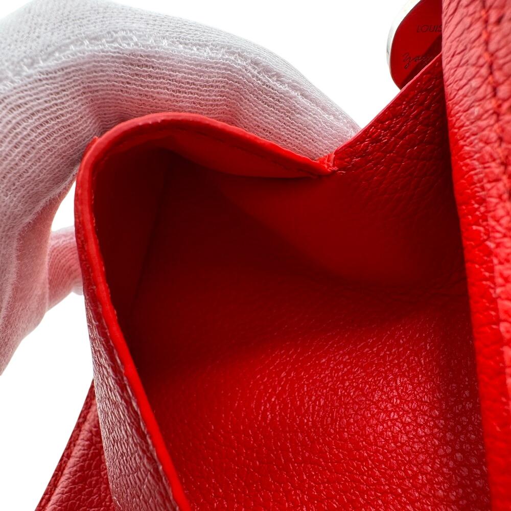 Louis Vuitton M82103 Yayoi Kusama Collaboration Dot Pattern Monogram Ann Platt Leather LVxYK Portefeuille Claire Bifold Wallet Red Leather Women Used