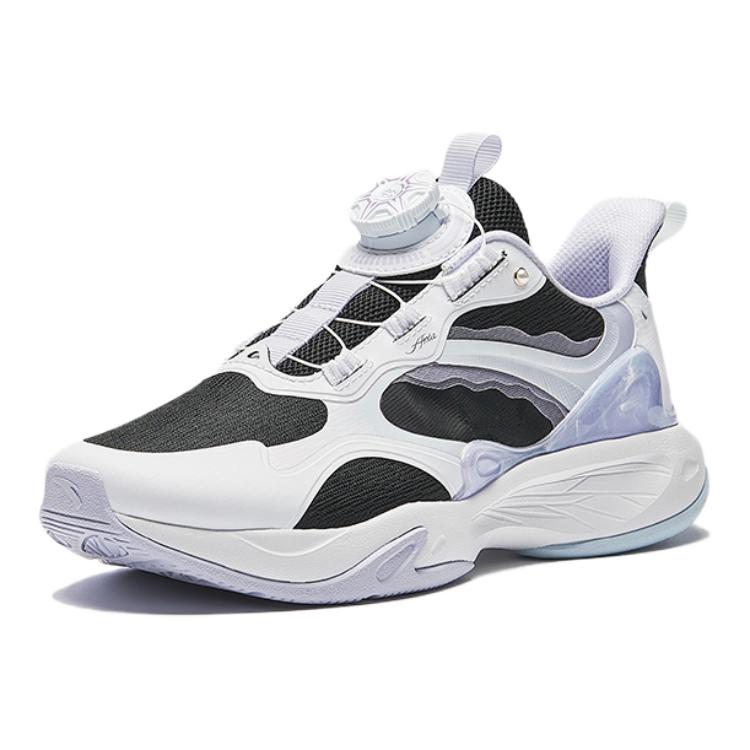 Anta Comfortable Versatile Non-Slip Breathable Low-Top Running Shoes Kids sneakers Black White Purple 322435501-5