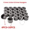 YKPSC1 20Pcs for VW Tiguan Golf MK5 Passat B7 Wheel Tire Hub Cap Nut Bolt Cover Rim Tyre Screws Plugs Studs Car Decorations Accessories