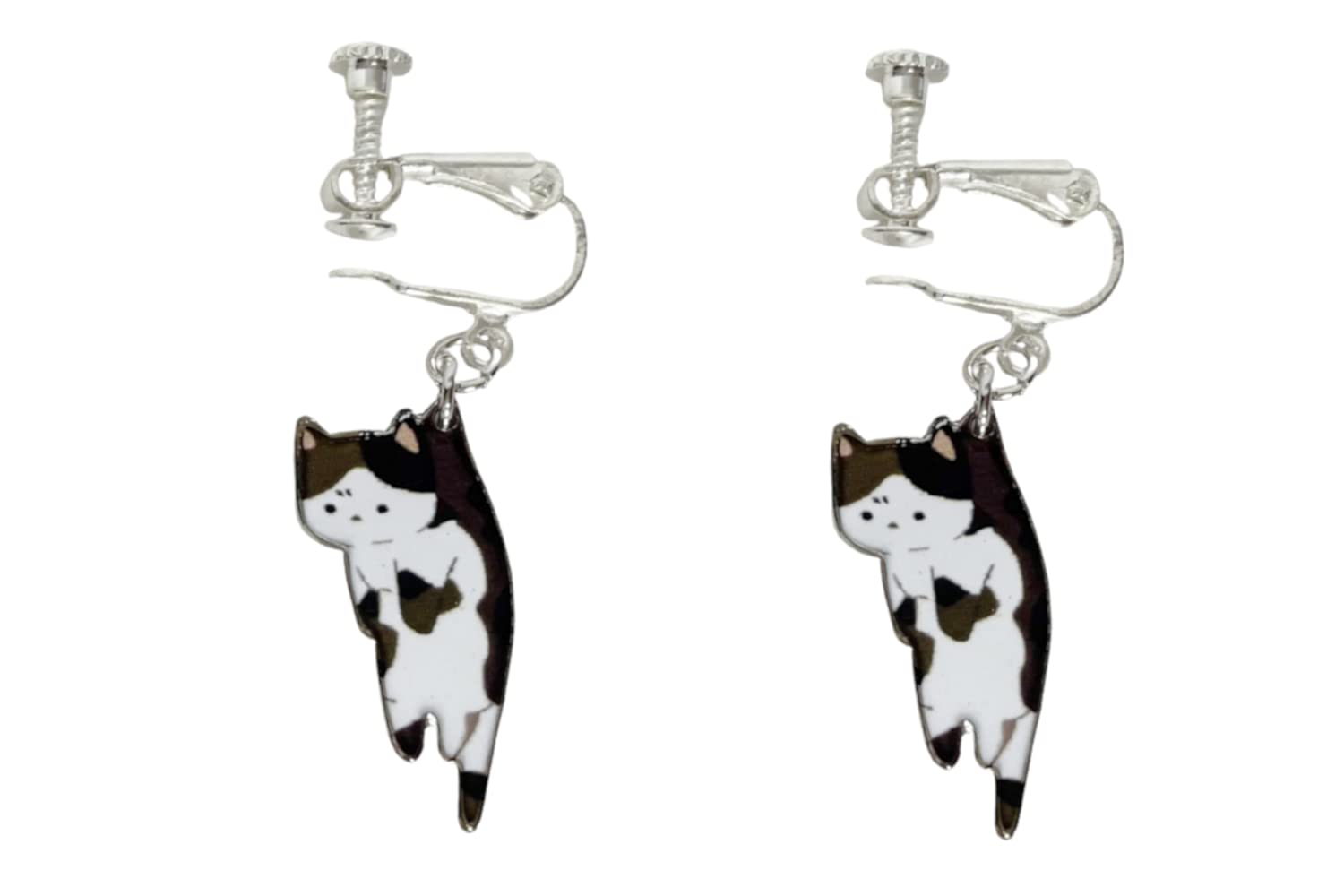 

Feel Cat Ladies Cute Cat Gift Marble Earrings Non-hole (Earrings/Marble)