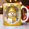 Festival Snowman Themed Ceramic Mugs Christmas Kitchenwares For Coffee Teas Dishwasher Friendly Homes Use