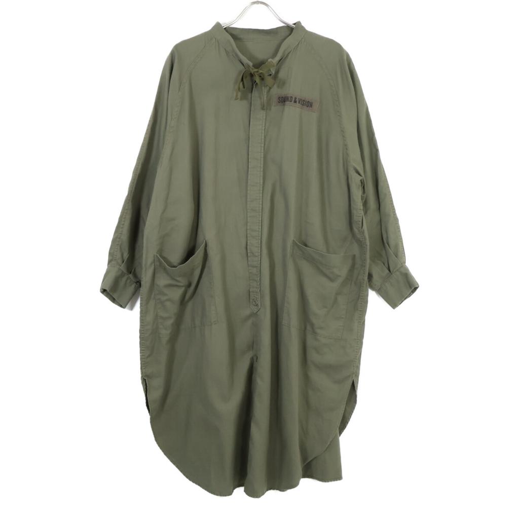 HYSTERIC GLAMOUR 01183AO04 Khaki DARK STAR Luxury Leaf Shirt Dress Dress FREE khakiUsed