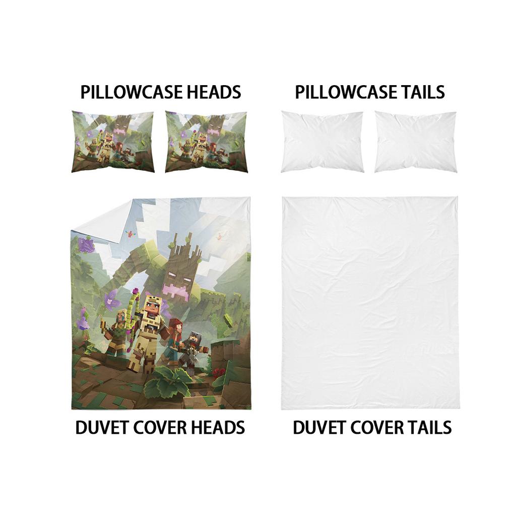 Minecraft 3D Digital Printing Polyester Three-Piece Set