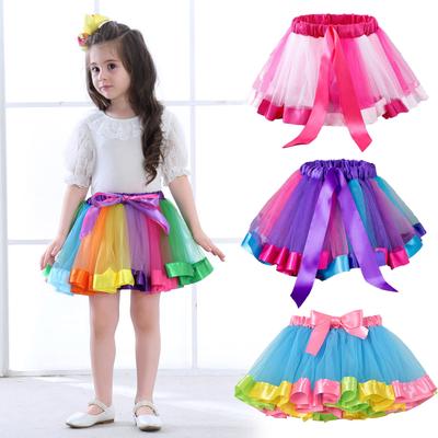 WEUIE Layered Ballet Tulle Rainbow Tutu Skirt for Little Girls Dress Preschooler Stars Sequins Party Princess Skirts