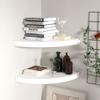 Day and Night - Day and Night Floating Corner Shelves 2 Pcs White MDF 35x35x3.8 Cm