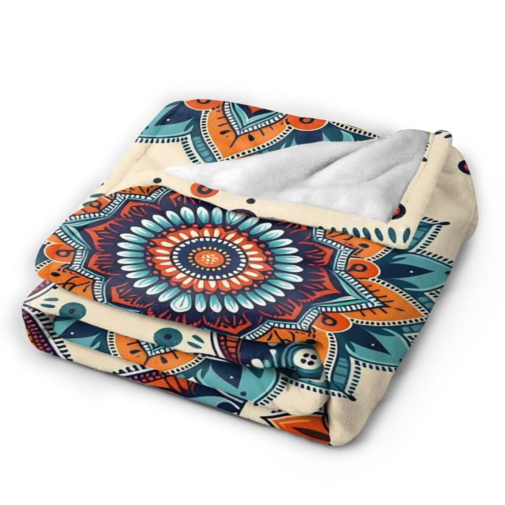 Retro Bohemian Woven Pattern  Plush Blanket Kids  Flannel Throw Blanket For Couch Chair Sofa Bed Soft Warm Bedspread Gift