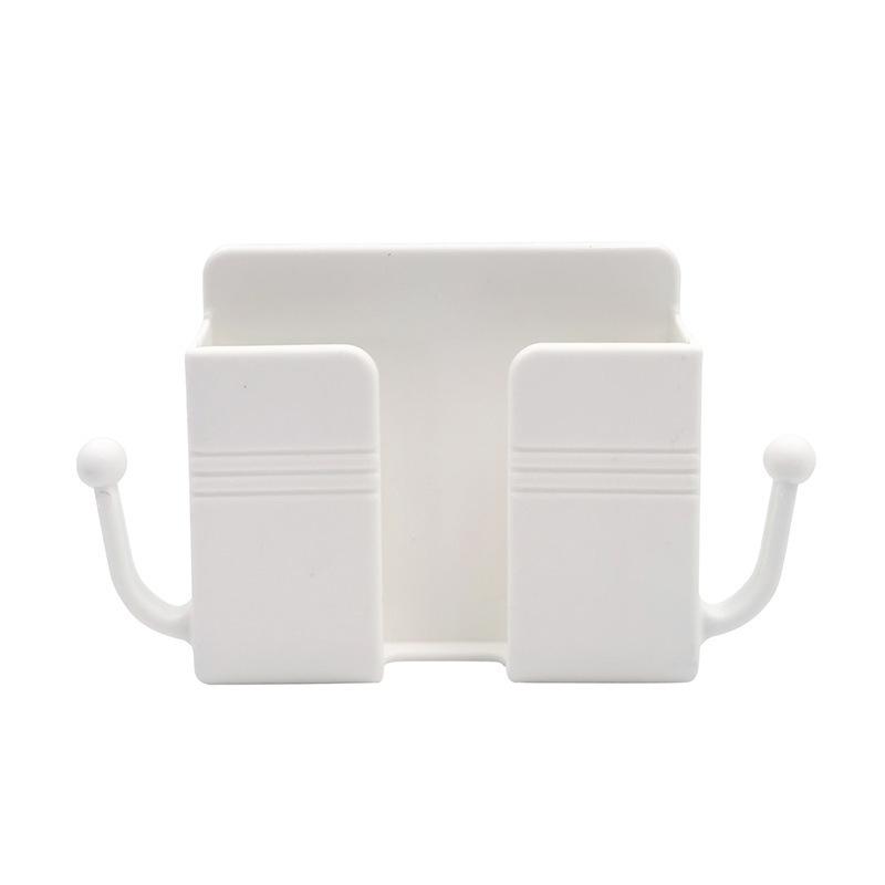 Wall-Mounted Charging Holder: Adhesive Phone Bracket for Bathroom, Kitchen, and Bedside Storage.