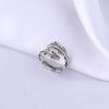 Irregular Bohemian Modish Stylish Sterling Tone Jewelry Geometric Adjustable Eye Classic Vintage Charm Antique Ladies RingsFashion Charm